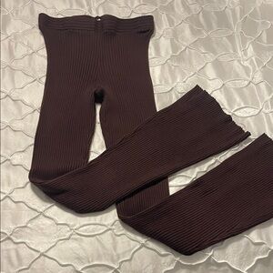 Glassons Ribbed Leggings in Deep Brown